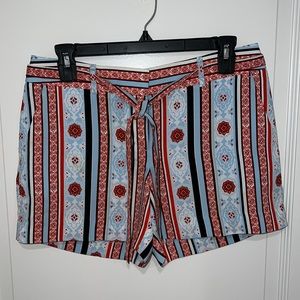 Loft, red and blue dress shorts